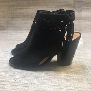 Not Rated, faux suede peep toe bootie